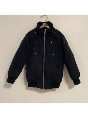 Moose Knuckle Canada Bomber Jacket Kids Small Black Goose Down coat Jacket